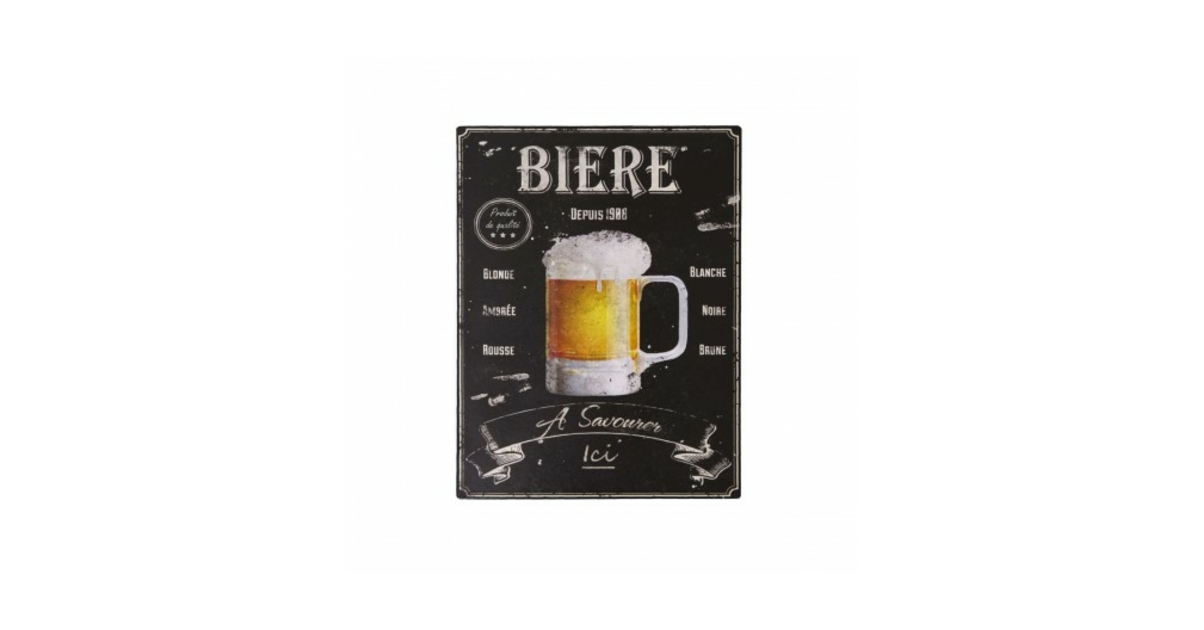 Plaque Vintage Bière Plaques Metalbar And Humour Inexmob 